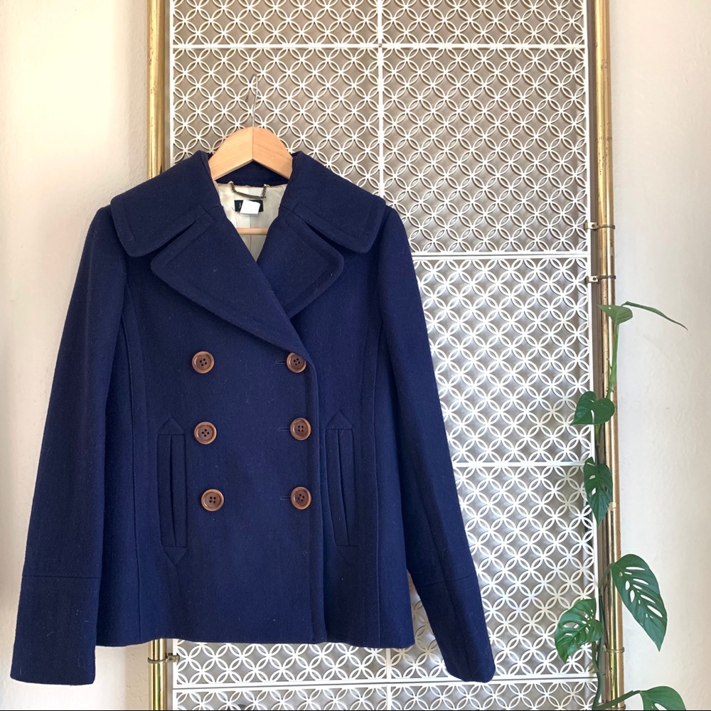 J Crew Navy Blue Pea Coat